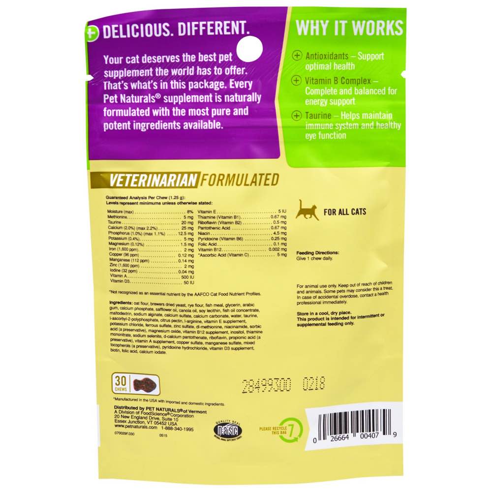 Pet Naturals of Vermont Daily Multi-Vitamins For Cats 30 Chews