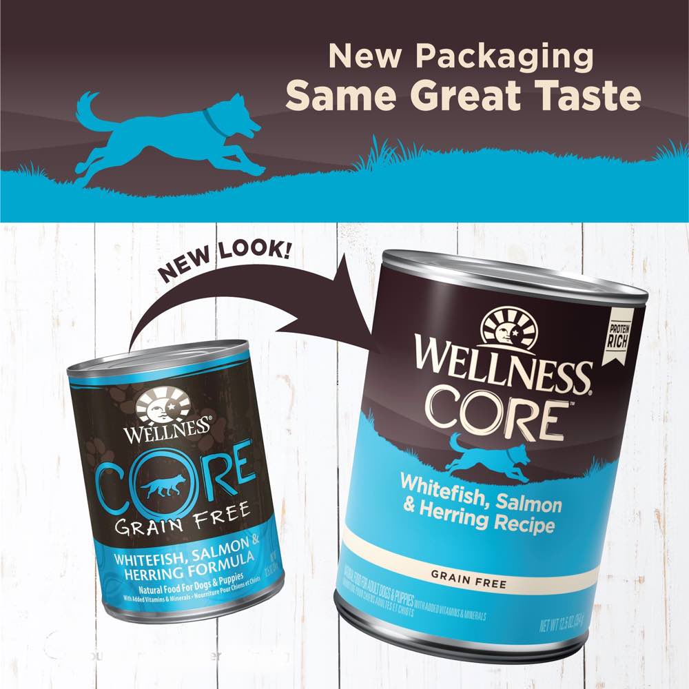 "Wellness CORE Grain-Free Whitefish, Salmon & Herring Canned Dog Food 354g"