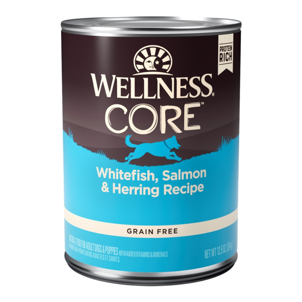 "Wellness CORE Grain-Free Whitefish, Salmon & Herring Canned Dog Food 354g"