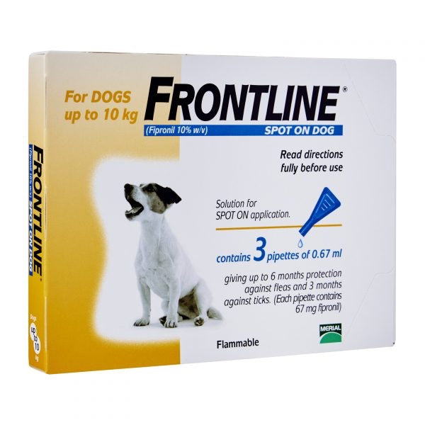 Frontline Spot On For Dogs Up To 10kg 3ct