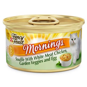 "Fancy Feast Mornings Souffle White Meat Chicken, Veggies & Egg Canned Cat Food 85g"