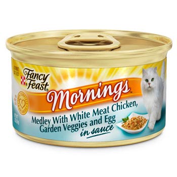 "Fancy Feast Mornings Medley White Meat Chicken, Veggies & Egg Canned Cat Food 85g"