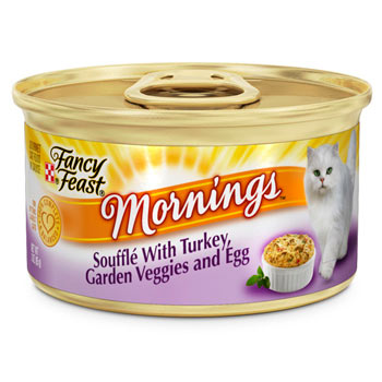 "Fancy Feast Mornings Souffle Turkey, Veggies & Egg Canned Cat Food 85g"