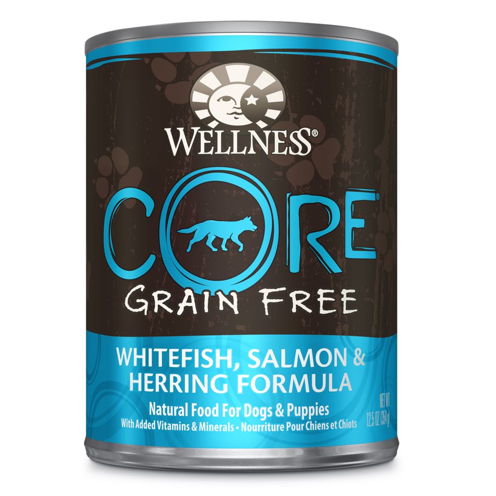 "Wellness CORE Grain-Free Whitefish, Salmon & Herring Canned Dog Food 354g"